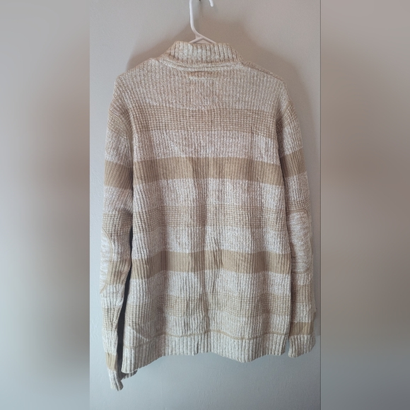 point zero black label collection taupe /tan long sleeve knit sweater large - Picture 9 of 10